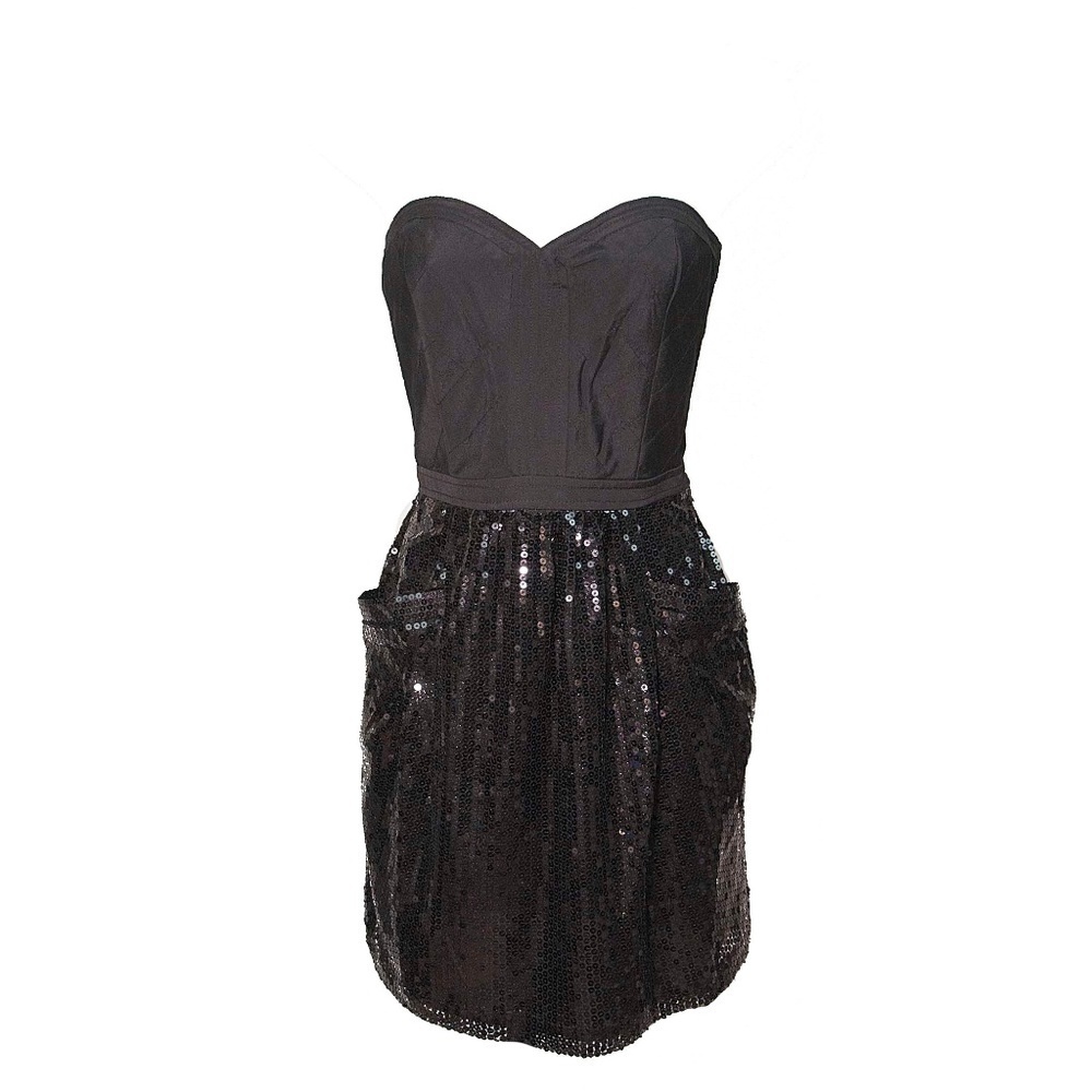Pure Sugar Black Corset Bustier Sequin Dress S